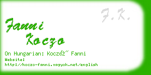 fanni koczo business card